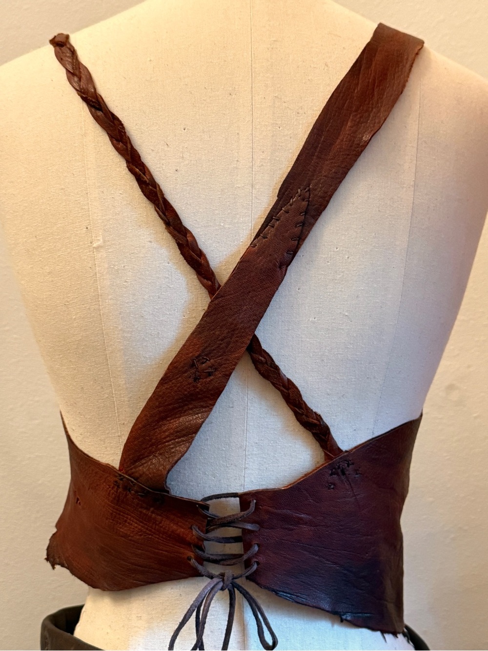 Two Brown Deerskin Leather Women's Halter and Wraparound Skirt Sets | Size S - Picture 12 of 12